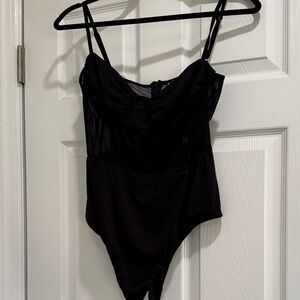 Princess Polly Black Mesh Detail Top